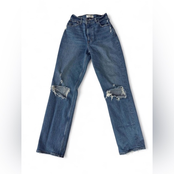 Abercrombie & Fitch Curve Love '90s Straight Ultra High Rise 27/4R - Picture 1 of 6